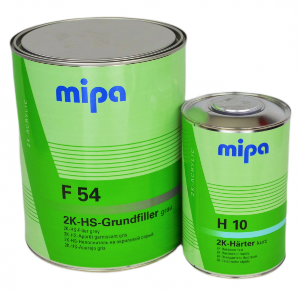 2K HS Grundfüller F54 grau 1L + Härter H10 0,25L / 4:1 Füller Mipa